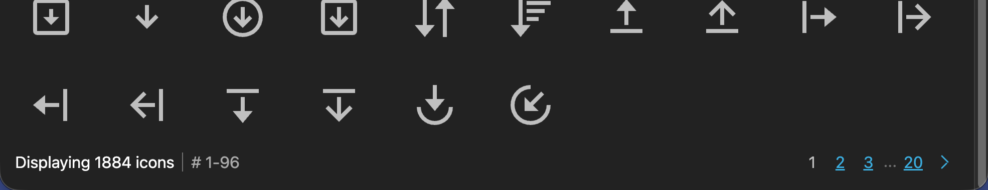 Pagination in icons list with fixed pagination